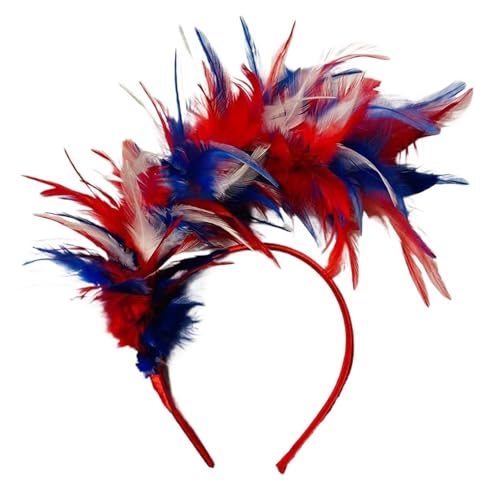 AMENGJ Federnetzstirnband Kopfschmuck Straußenfedern Ausgefallenes Stirnband Frau Haarschmuck(Color 4) von AMENGJ