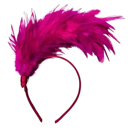 AMENGJ Federnetzstirnband Kopfschmuck Straußenfedern Ausgefallenes Stirnband Frau Haarschmuck(Color 5) von AMENGJ