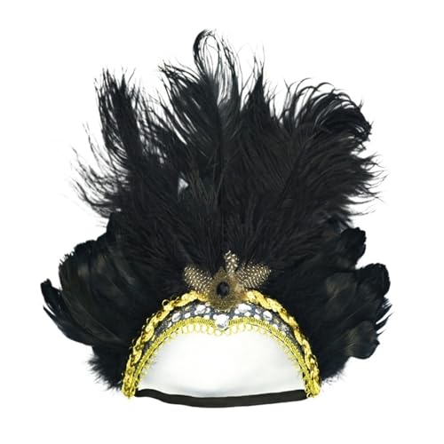 AMENGJ Federnetzstirnband Kristall Krone Feder Stirnbänder Party Feier Kopfschmuck Kopfbedeckung Kopfbedeckung(TYPE 1) von AMENGJ