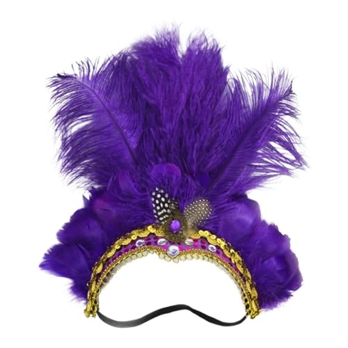 AMENGJ Federnetzstirnband Kristall Krone Feder Stirnbänder Party Feier Kopfschmuck Kopfbedeckung Kopfbedeckung(TYPE 11) von AMENGJ