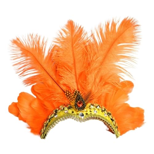 AMENGJ Federnetzstirnband Kristall Krone Feder Stirnbänder Party Feier Kopfschmuck Kopfbedeckung Kopfbedeckung(TYPE 18) von AMENGJ