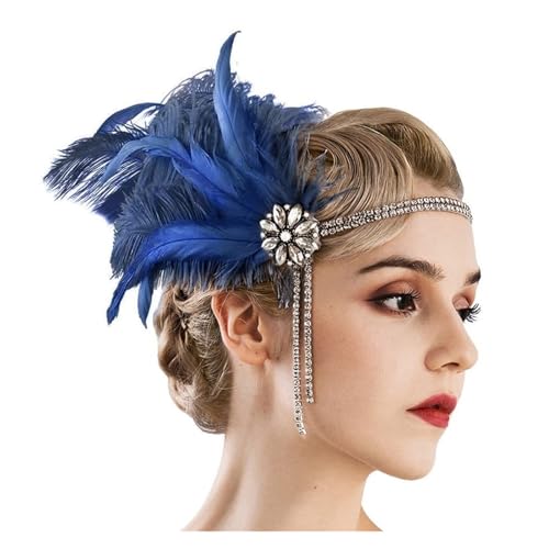 AMENGJ Federnetzstirnband Kristall Krone Feder Stirnbänder Party Feier Kopfschmuck Kopfbedeckung Kopfbedeckung(TYPE 21) von AMENGJ