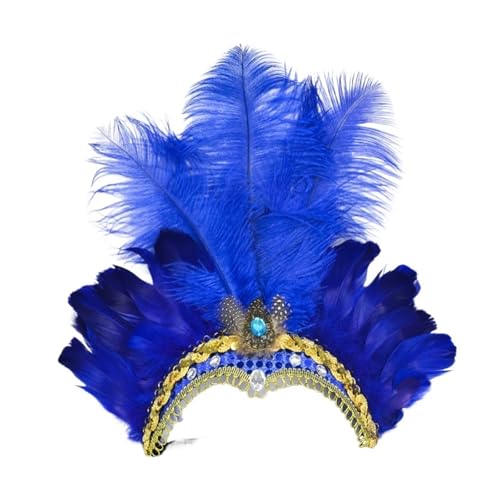 AMENGJ Federnetzstirnband Kristall Krone Feder Stirnbänder Party Feier Kopfschmuck Kopfbedeckung Kopfbedeckung(TYPE 6) von AMENGJ