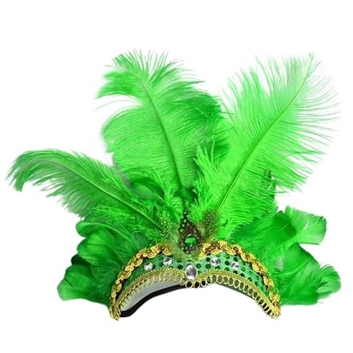 AMENGJ Federnetzstirnband Kristall Krone Feder Stirnbänder Party Feier Kopfschmuck Kopfbedeckung Kopfbedeckung(TYPE 7) von AMENGJ