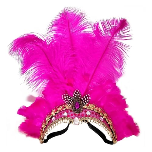 AMENGJ Federnetzstirnband Kristall Krone Feder Stirnbänder Party Feier Kopfschmuck Kopfbedeckung Kopfbedeckung(TYPE 9) von AMENGJ