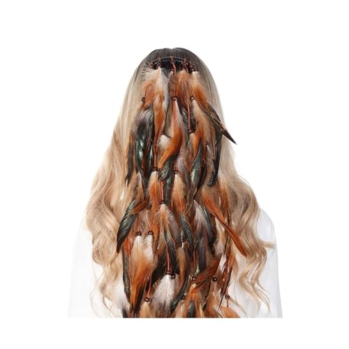 AMENGJ Federnetzstirnband Quaste Feder Haarkämme Clip for Frauen Hippie Kopfstück Ethnisches Kopfband Pferdeschwanz Zubehör Kopfbedeckung AMENGJ Federnetzstirnband Quaste Feder Haarkämme Clip for Frauen Hippie Kopfstück Ethnisches Kopfband Pferdeschwanz Zubehör Kopfbedeckung von AMENGJ