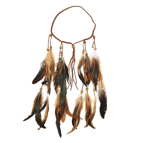 AMENGJ Federnetzstirnband Stirnband Leinen Fransen Feder for Frauen Elegante Haar Zubehör Mädchen Fotografie Requisiten(Color 10) von AMENGJ