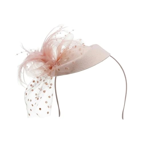 Federnetzstirnband Fascinator-Hut for Damen, mit Schleier, Federn, Netzstoff, for Teepartys, Kopfbedeckungen, elegante Hüte for Damen, Hochzeit, Kirche(Color 1) von AMENGJ