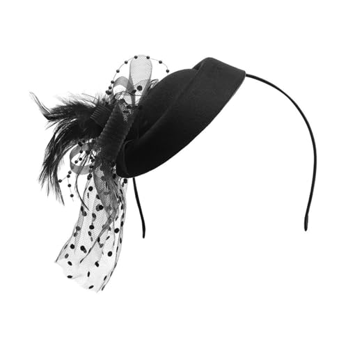 Federnetzstirnband Fascinator-Hut for Damen, mit Schleier, Federn, Netzstoff, for Teepartys, Kopfbedeckungen, elegante Hüte for Damen, Hochzeit, Kirche(Color 2) von AMENGJ