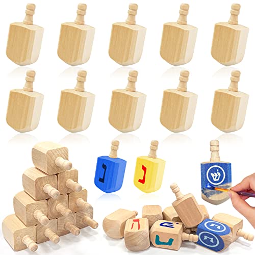 AMENON Chanukkah-Dreidel, 7,6 cm, blanko, natürliches Holz, Chanukkah-Dreidel, DIY-Projekt, bemalt für Chanukkah-Party-Spiele, Chanukka-Dekorationen, 24 Stück AMENON Chanukkah-Dreidel, 7,6 cm, blanko, natürliches Holz, Chanukkah-Dreidel, DIY-Projekt, bemalt für Chanukkah-Party-Spiele, Chanukka-Dekorationen, 24 Stück von AMENON