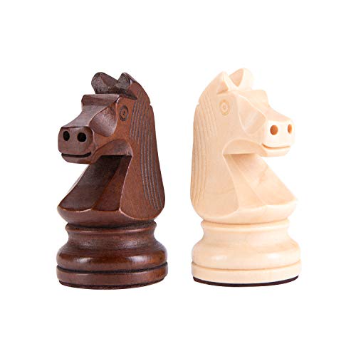 AMEROUS Schachfiguren aus Holz – 9,5 cm König, extra schwere Turnierschachfiguren mit 2 zusätzlichen Königinnen – Aufbewahrungstasche für Schachbrettspiel oder Ersatz von fehlenden Teilen AMEROUS Schachfiguren aus Holz – 9,5 cm König, extra schwere Turnierschachfiguren mit 2 zusätzlichen Königinnen – Aufbewahrungstasche für Schachbrettspiel oder Ersatz von fehlenden Teilen von AMEROUS