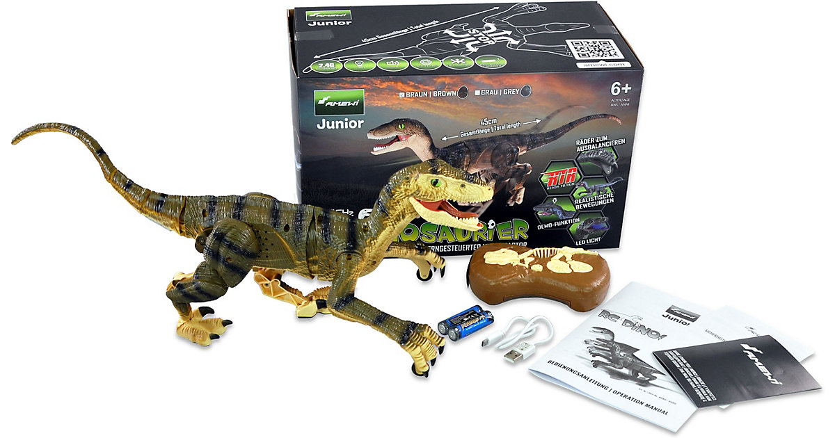 Ferngesteuerter Dinosaurier Velociraptor 2,4GHz RTR, braun Ferngesteuerter Dinosaurier Velociraptor 2,4GHz RTR, braun von AMEWI