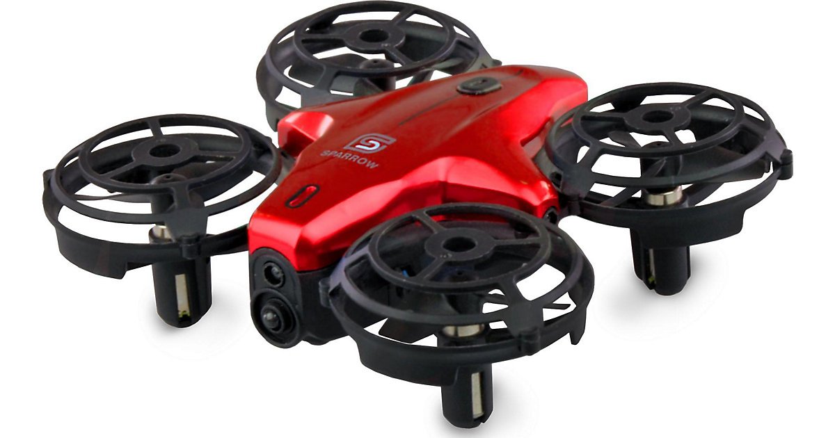 Sparrow Mini-Drohne mit Steuerungssensoren, rot von AMEWI