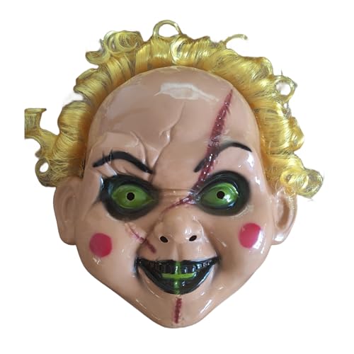 AMFSQJ Halloween Maske Gruselige Puppenmaske Halloween Monster Maske, Horror Masken Gruselige Cosplay Kostüme Maske von AMFSQJ