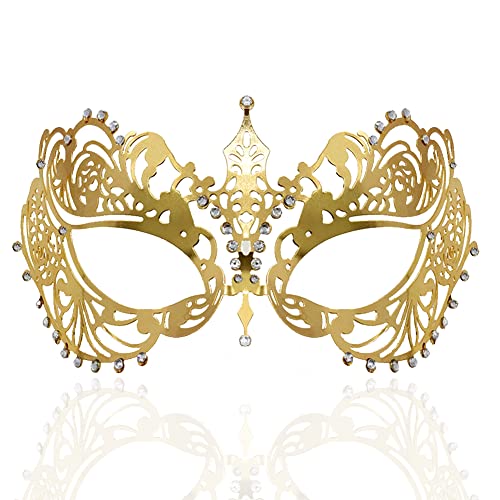 AMFSQJ Venezianische Maske Maskerade Maske Metall Augenmaske Karneval Party Kostüm Ball Maske Prom Mask von AMFSQJ