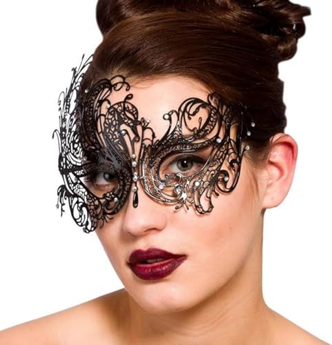 AMFSQJ Venezianische Maske Maskerade Metall Augenmaske Party Venezianische Maske Maskerade Karneval Party Maske Party Kostüm Ball Maske Prom Mask (Maskerade Maske) von AMFSQJ