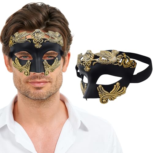 AMFSQJ Venezianische Maskerade Maske, Venezianische Vintage Karnevalsmasken Damen und Herren, Maskerade Karneval Party Maske (2pcs Venezianische Herren Maske) von AMFSQJ