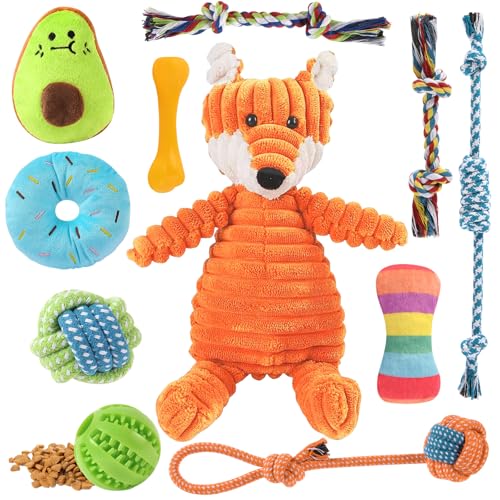 AMFUN 11 Stück Hundespielzeug Set, Hundespielzeug Kleine Hunde, Plüsch Hundespielzeug Mit Quietscher, Quietschend Kauspielzeug für Kleine Mittlere Hunde, Plüschspielzeug für Welpen AMFUN 11 Stück Hundespielzeug Set, Hundespielzeug Kleine Hunde, Plüsch Hundespielzeug Mit Quietscher, Quietschend Kauspielzeug für Kleine Mittlere Hunde, Plüschspielzeug für Welpen von AMFUN
