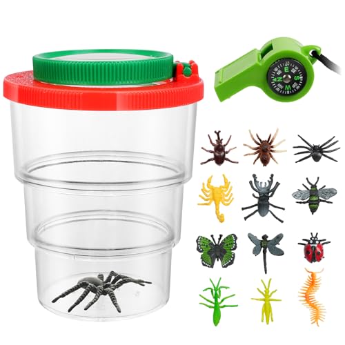 AMFUN 3-Teiliges Entdecker Set, Becherlupe, Insekten Beobachtungsbox für Kinder, Realistische Insekt, Outdoor Wissenschaft Natur Erkundung, für Jungen und Mädchen, Camping, Natur Erforschen AMFUN 3-Teiliges Entdecker Set, Becherlupe, Insekten Beobachtungsbox für Kinder, Realistische Insekt, Outdoor Wissenschaft Natur Erkundung, für Jungen und Mädchen, Camping, Natur Erforschen von AMFUN