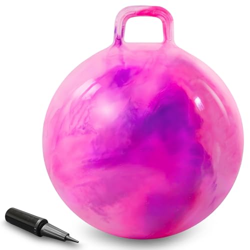AMFUN 45cm Hüpfball für Kinder Aufblasbarer Hopperball-Rosa Lila von AMFUN