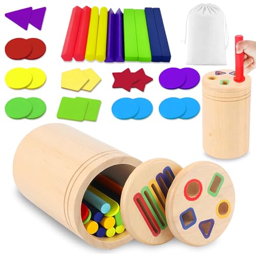 AMFUN Montessori Spielzeug ab 1 Jahr, Farbe Sortierspiel, Holz Sortier & Stapelspielzeug für 1 2 3 Jahr AMFUN Montessori Spielzeug ab 1 Jahr, Farbe Sortierspiel, Holz Sortier & Stapelspielzeug für 1 2 3 Jahr von AMFUN