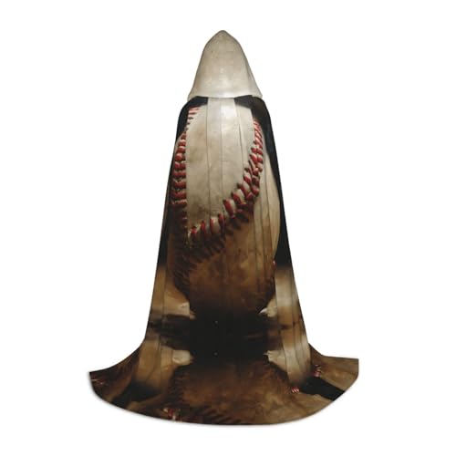 AMHMNZDXH Baseball-Druck Kapuzenumhang für Teenager für Halloween, Cosplay, Party, Tanz von AMHMNZDXH