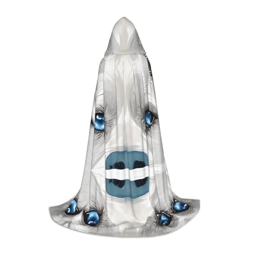 AMHMNZDXH Blaue Augen Wolf Druck Kapuzenumhang für Teenager für Halloween, Cosplay, Party, Tanz AMHMNZDXH Blaue Augen Wolf Druck Kapuzenumhang für Teenager für Halloween, Cosplay, Party, Tanz von AMHMNZDXH