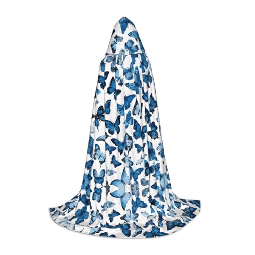 AMHMNZDXH Blauer Schmetterlings-Druck Kapuzenumhang für Teenager für Halloween, Cosplay, Party, Tanz AMHMNZDXH Blauer Schmetterlings-Druck Kapuzenumhang für Teenager für Halloween, Cosplay, Party, Tanz von AMHMNZDXH