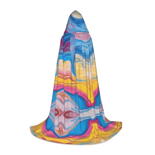 AMHMNZDXH Bunter Batikdruck Kapuzenumhang für Jugendliche für Halloween, Cosplay, Party, Tanz AMHMNZDXH Bunter Batikdruck Kapuzenumhang für Jugendliche für Halloween, Cosplay, Party, Tanz von AMHMNZDXH