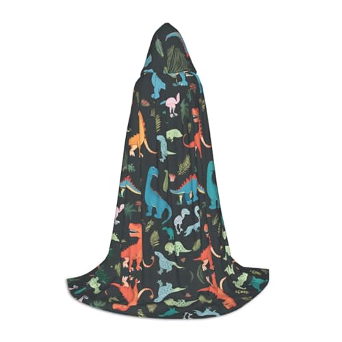 AMHMNZDXH Cartoon-Dinosaurier-Druck, Kapuzenumhang für Teenager, Halloween, Cosplay, Party, Tanz AMHMNZDXH Cartoon-Dinosaurier-Druck, Kapuzenumhang für Teenager, Halloween, Cosplay, Party, Tanz von AMHMNZDXH