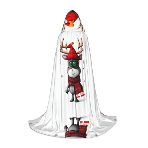 AMHMNZDXH Christmas1 Druck Kapuzenumhang für Teenager für Halloween, Cosplay, Party, Tanz von AMHMNZDXH