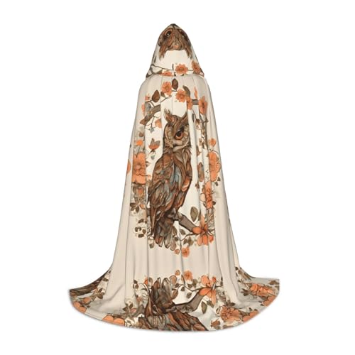 AMHMNZDXH Eule Beliefs Print Kapuzenumhang für Teenager für Halloween, Cosplay, Party, Tanz von AMHMNZDXH