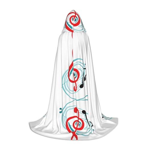 AMHMNZDXH Farbiger Kapuzenumhang mit Musikdruck für Jugendliche für Halloween, Cosplay, Party, Tanz AMHMNZDXH Farbiger Kapuzenumhang mit Musikdruck für Jugendliche für Halloween, Cosplay, Party, Tanz von AMHMNZDXH