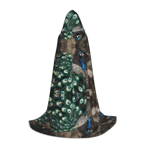 AMHMNZDXH Grüner Pfauenfeder-Druck, Kapuzenumhang für Teenager für Halloween, Cosplay, Party, Tanz AMHMNZDXH Grüner Pfauenfeder-Druck, Kapuzenumhang für Teenager für Halloween, Cosplay, Party, Tanz von AMHMNZDXH