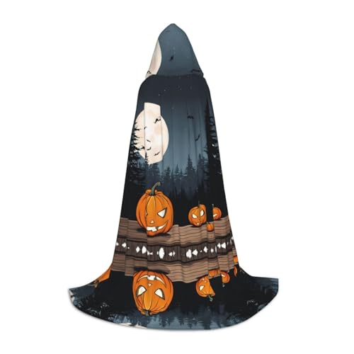 AMHMNZDXH Halloween Mond Fledermaus Kürbis Druck Kapuzenumhang für Teenager für Halloween, Cosplay, Party, Tanz AMHMNZDXH Halloween Mond Fledermaus Kürbis Druck Kapuzenumhang für Teenager für Halloween, Cosplay, Party, Tanz von AMHMNZDXH