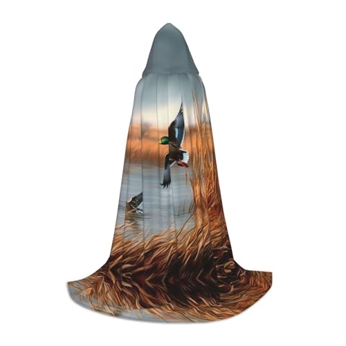 AMHMNZDXH Jagd fliegende wilde Ente Druck Kapuzenumhang für Teenager für Halloween, Cosplay, Party, Tanz AMHMNZDXH Jagd fliegende wilde Ente Druck Kapuzenumhang für Teenager für Halloween, Cosplay, Party, Tanz von AMHMNZDXH