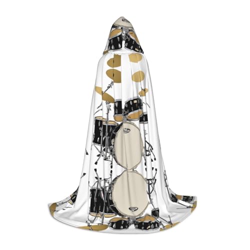 AMHMNZDXH Jazz Drum Print Kapuzenumhang für Teenager für Halloween, Cosplay, Party, Tanz AMHMNZDXH Jazz Drum Print Kapuzenumhang für Teenager für Halloween, Cosplay, Party, Tanz von AMHMNZDXH