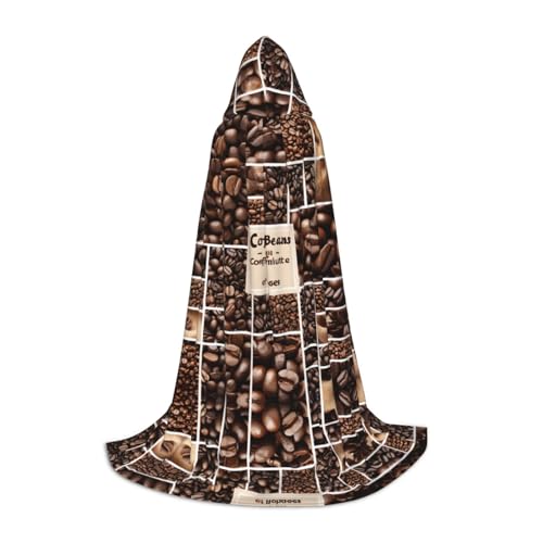 AMHMNZDXH Kaffee-Collage-Druck, Kapuzenumhang für Teenager, Halloween, Cosplay, Party, Tanz AMHMNZDXH Kaffee-Collage-Druck, Kapuzenumhang für Teenager, Halloween, Cosplay, Party, Tanz von AMHMNZDXH