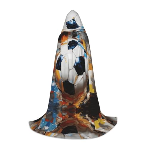 AMHMNZDXH Kapuzenumhang mit Fußball-Motiv, für Teenager, Halloween, Cosplay, Party, Tanz von AMHMNZDXH