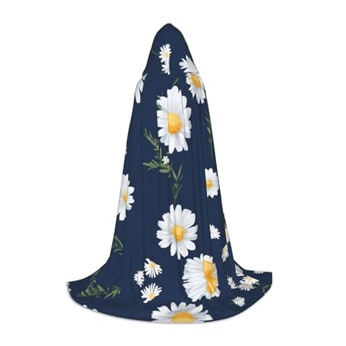 AMHMNZDXH Kapuzenumhang mit Gänseblümchen-Druck, für Teenager, Halloween, Cosplay, Party, Tanz von AMHMNZDXH