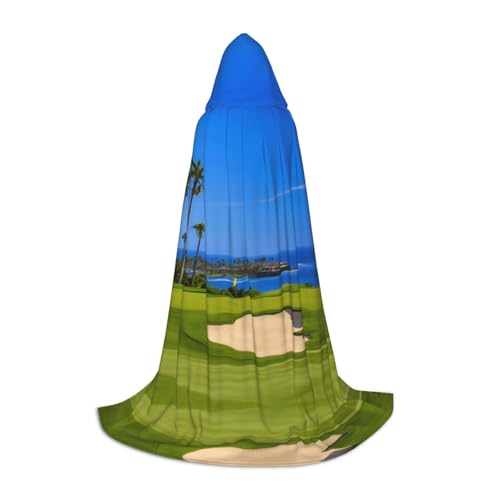 AMHMNZDXH Kapuzenumhang mit Golfplatz-Druck, für Teenager, Halloween, Cosplay, Party, Tanz von AMHMNZDXH