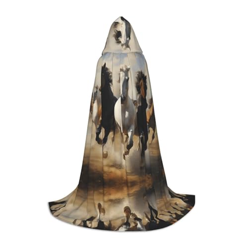 AMHMNZDXH Kapuzenumhang mit Laufpferden, für Teenager, Halloween, Cosplay, Party, Tanz AMHMNZDXH Kapuzenumhang mit Laufpferden, für Teenager, Halloween, Cosplay, Party, Tanz von AMHMNZDXH