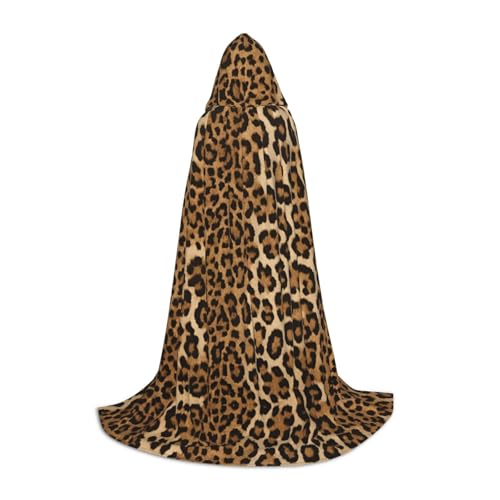 AMHMNZDXH Kapuzenumhang mit Leopardenmuster, für Teenager, Halloween, Cosplay, Party, Tanz von AMHMNZDXH