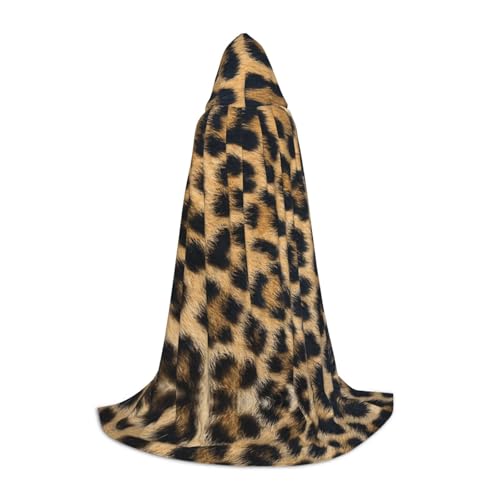 AMHMNZDXH Kapuzenumhang mit Leopardenmuster für Teenager, Halloween, Cosplay, Party, Tanz von AMHMNZDXH
