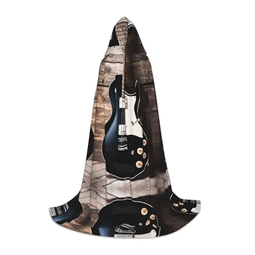 AMHMNZDXH Kapuzenumhang mit Musikgitarre für Teenager für Halloween, Cosplay, Party, Tanz AMHMNZDXH Kapuzenumhang mit Musikgitarre für Teenager für Halloween, Cosplay, Party, Tanz von AMHMNZDXH