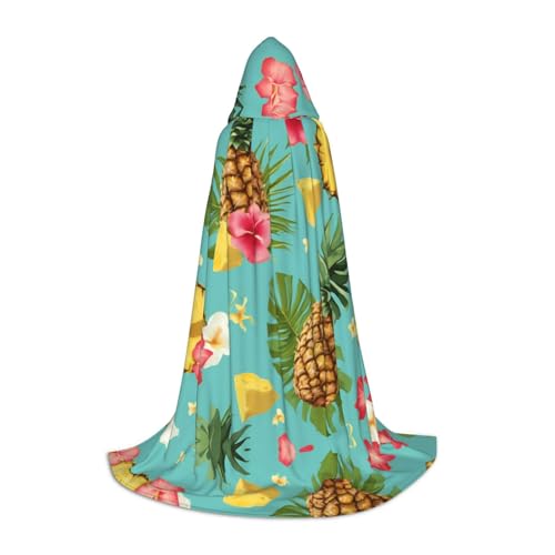 AMHMNZDXH Kapuzenumhang mit tropischem Ananas-Druck, für Teenager, Halloween, Cosplay, Party, Tanz von AMHMNZDXH