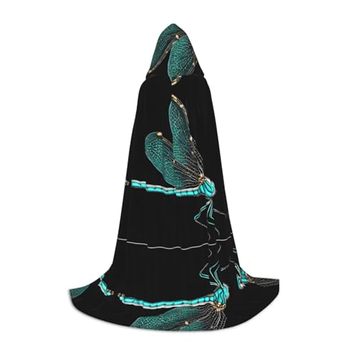 AMHMNZDXH Libelle Schwarz Druck Kapuzenumhang für Teenager für Halloween, Cosplay, Party, Tanz AMHMNZDXH Libelle Schwarz Druck Kapuzenumhang für Teenager für Halloween, Cosplay, Party, Tanz von AMHMNZDXH