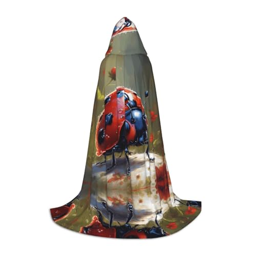 AMHMNZDXH Lustiger Marienkäfer-Druck Kapuzenumhang für Teenager für Halloween, Cosplay, Party, Tanz AMHMNZDXH Lustiger Marienkäfer-Druck Kapuzenumhang für Teenager für Halloween, Cosplay, Party, Tanz von AMHMNZDXH