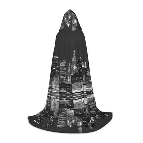 AMHMNZDXH New York Print Kapuzenumhang für Teenager für Halloween, Cosplay, Party, Tanz von AMHMNZDXH