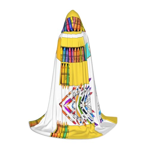 AMHMNZDXH Niedlicher Buntstifte, Box-Druck, Kapuzenumhang für Teenager, für Halloween, Cosplay, Party, Tanz AMHMNZDXH Niedlicher Buntstifte, Box-Druck, Kapuzenumhang für Teenager, für Halloween, Cosplay, Party, Tanz von AMHMNZDXH